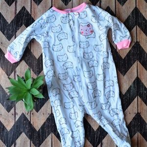 Gerber 3 month Cat Print Footed Pajamas
